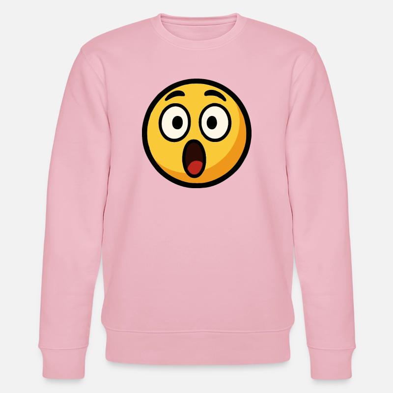Ängstliches Emotikon ausgesprochenes Gesicht - Stanley/Stella Unisex Bio-Sweatshirt CHANGER  - Hellrosa