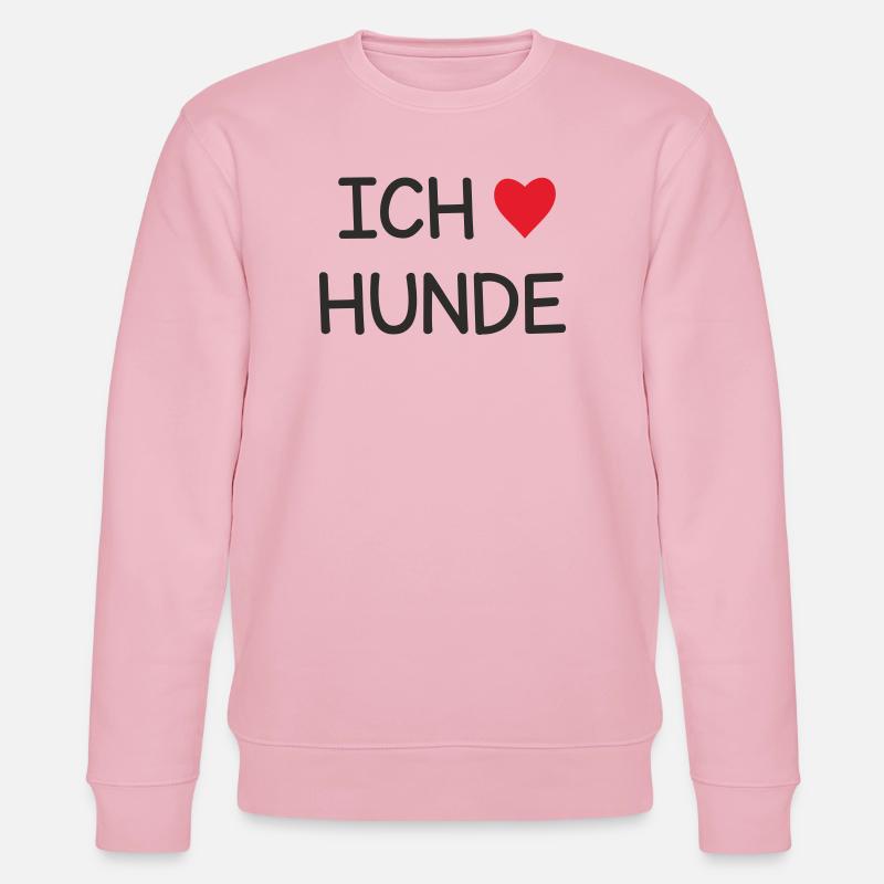 Ich ❤️ Hunde – Süßes Hundeliebe Textdesign - Stanley/Stella Unisex Bio-Sweatshirt CHANGER  - Hellrosa