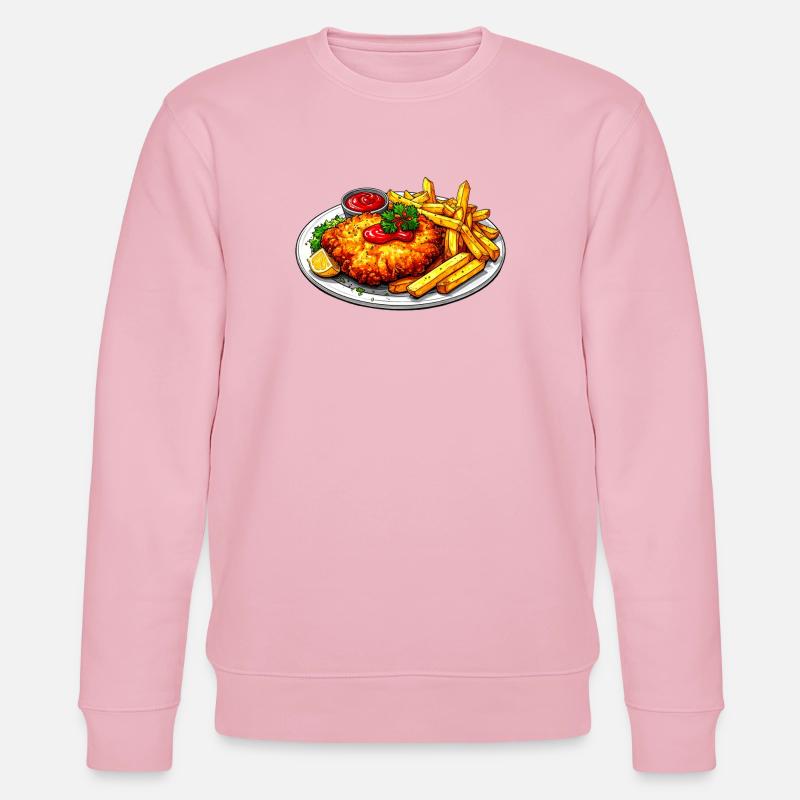 Schnitzel mit Pommes - Stanley/Stella Unisex Bio-Sweatshirt CHANGER  - Hellrosa
