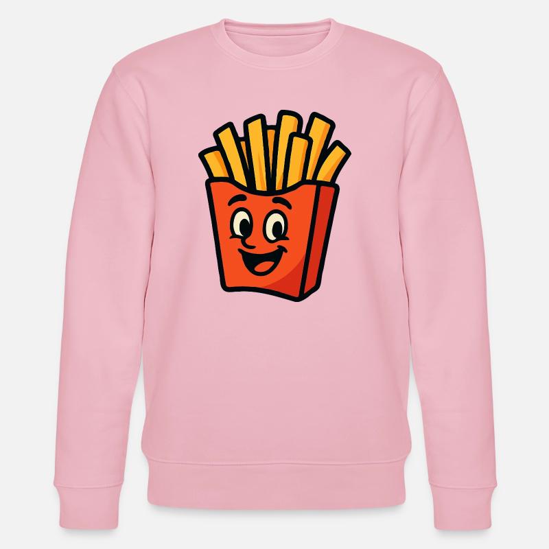 Fröhlicher Pommes-Held - Stanley/Stella Unisex Bio-Sweatshirt CHANGER  - Hellrosa