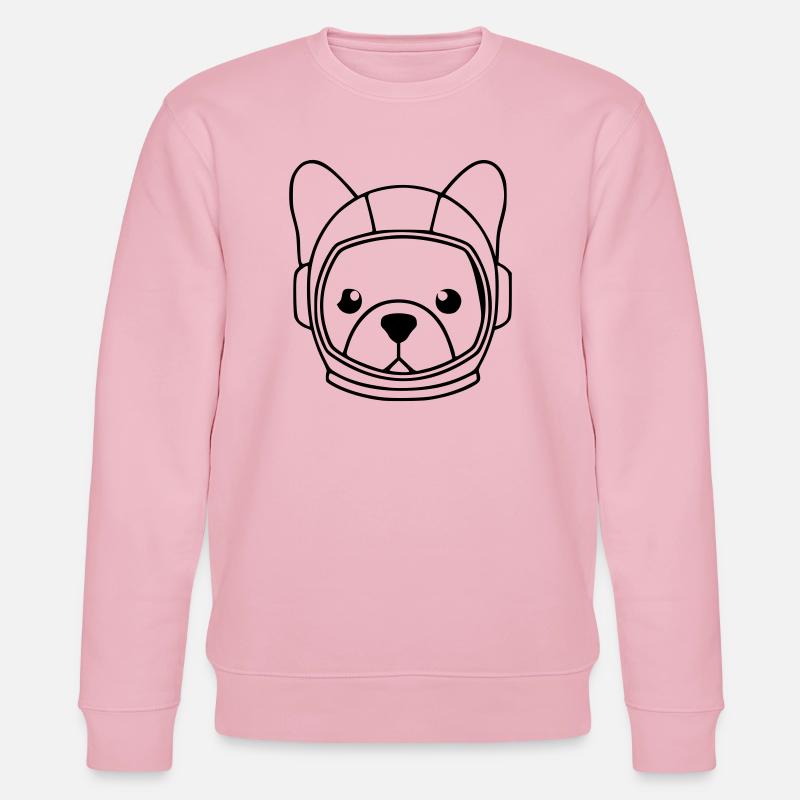  Frenchie Astronaut Helm Outline - Stanley/Stella Unisex Bio-Sweatshirt CHANGER  - Hellrosa