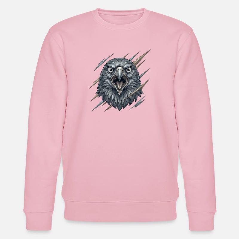 Wütiger Adler im Sturm - Stanley/Stella Unisex Bio-Sweatshirt CHANGER  - Hellrosa