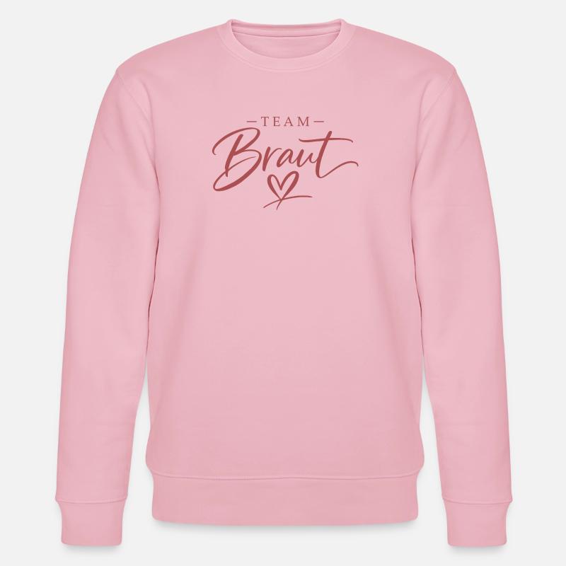 Team Bride Heart Script - Stanley/Stella CHANGER Unisex Organic Sweatshirt - cotton pink