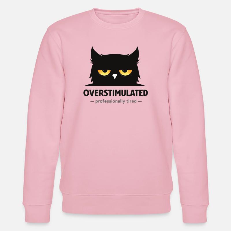 Überstimulierte Eule: Beruflich müde - Stanley/Stella Unisex Bio-Sweatshirt CHANGER  - Hellrosa