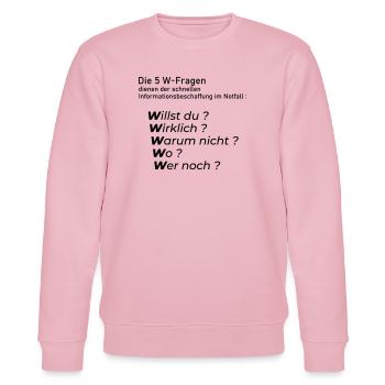 5 W-Fragen - Stanley/Stella Unisex Bio-Sweatshirt CHANGER  - Hellrosa - Vorne - Jaron (178cm) & Liana (172cm)