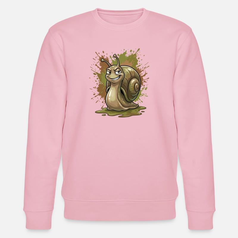 Witzige Schnecke mit Farbsplash - Stanley/Stella Unisex Bio-Sweatshirt CHANGER  - Hellrosa