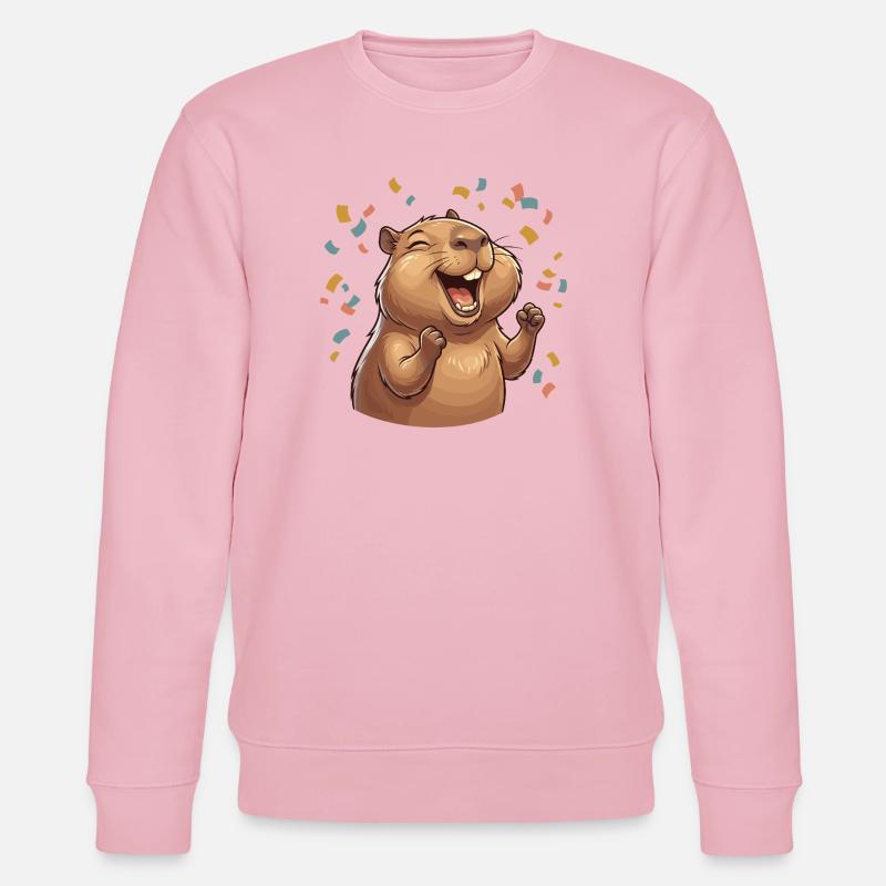 Hapybara Capybara - Sweat bio CHANGER Stanley/Stella Unisexe - rose pâle