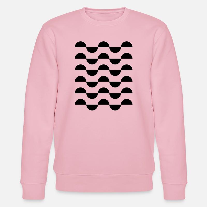 geometric wavy circles pattern design - Stanley/Stella CHANGER Unisex Organic Sweatshirt - cotton pink