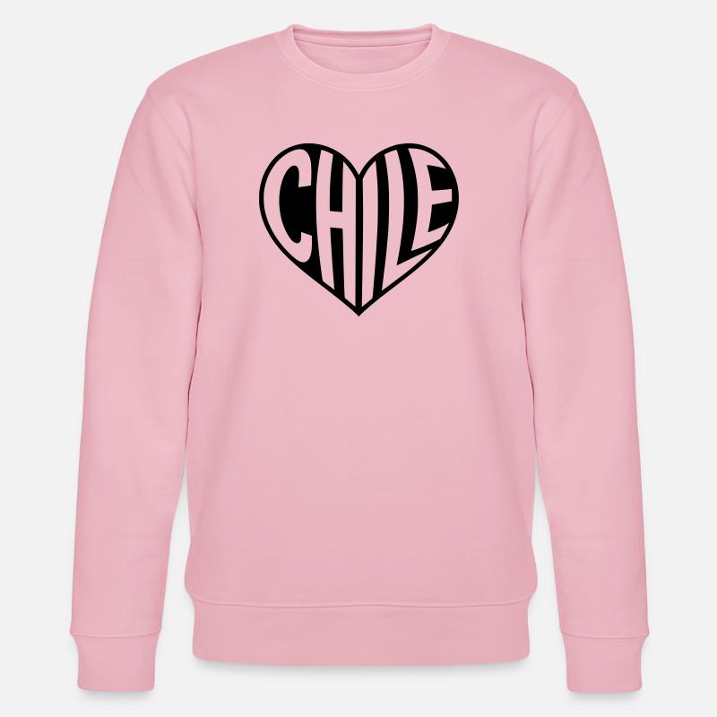 Chile Herz Typografie  - Stanley/Stella Unisex Bio-Sweatshirt CHANGER  - Hellrosa