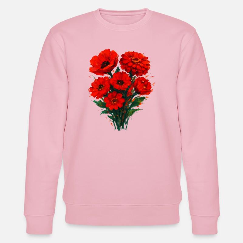 Rote Mohnblüten Aquarell - Stanley/Stella Unisex Bio-Sweatshirt CHANGER  - Hellrosa