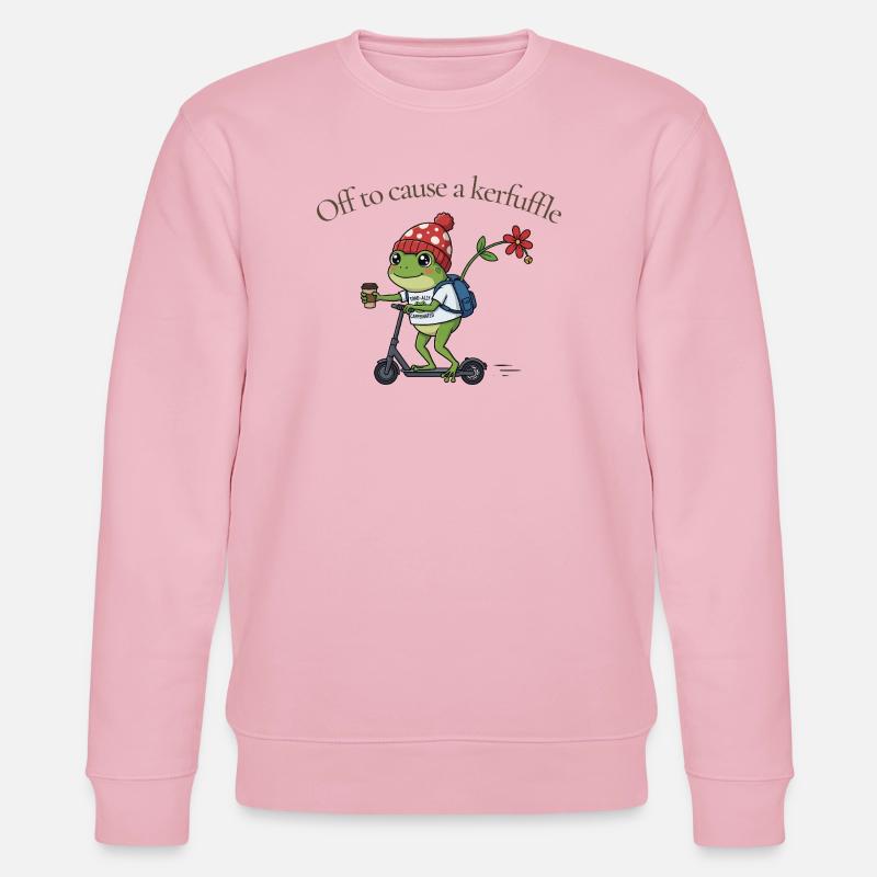 Frosch auf Roller: Kerfuffle - Stanley/Stella Unisex Bio-Sweatshirt CHANGER  - Hellrosa