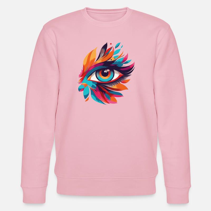 Farbenauge Blattfeuer Muster - Stanley/Stella Unisex Bio-Sweatshirt CHANGER  - Hellrosa