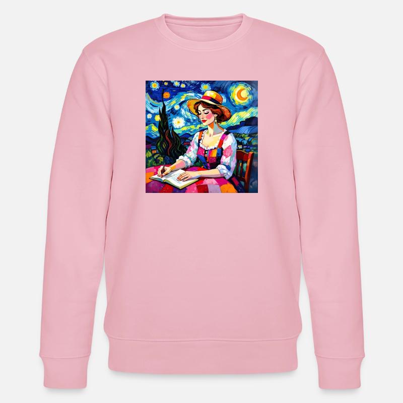 Police en patchwork nocturne - Sweat bio CHANGER Stanley/Stella Unisexe - rose pâle