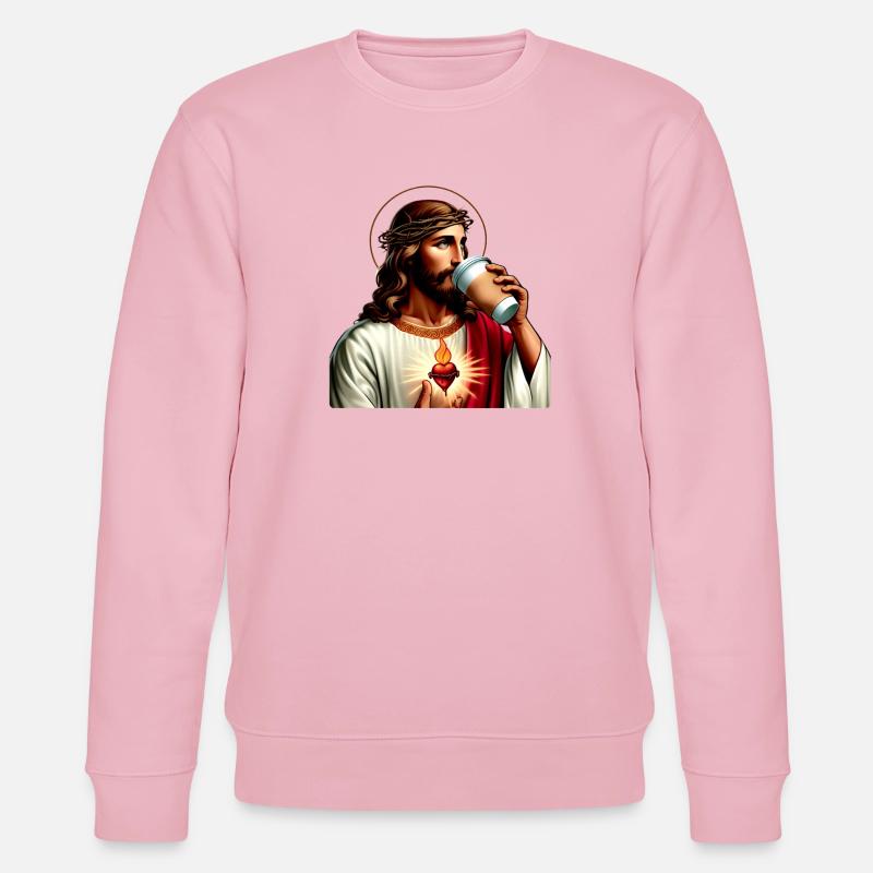 Sacred Heart Moderner Kaffee - Stanley/Stella Unisex Bio-Sweatshirt CHANGER  - Hellrosa