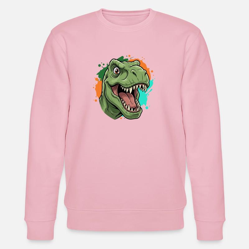 Impression néon T-Rex Paint Splash - Sweat bio CHANGER Stanley/Stella Unisexe - rose pâle