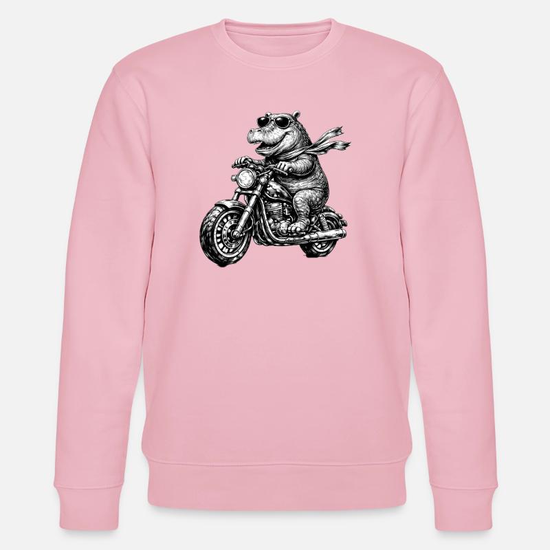 Hippo à moto - Sweat bio CHANGER Stanley/Stella Unisexe - rose pâle