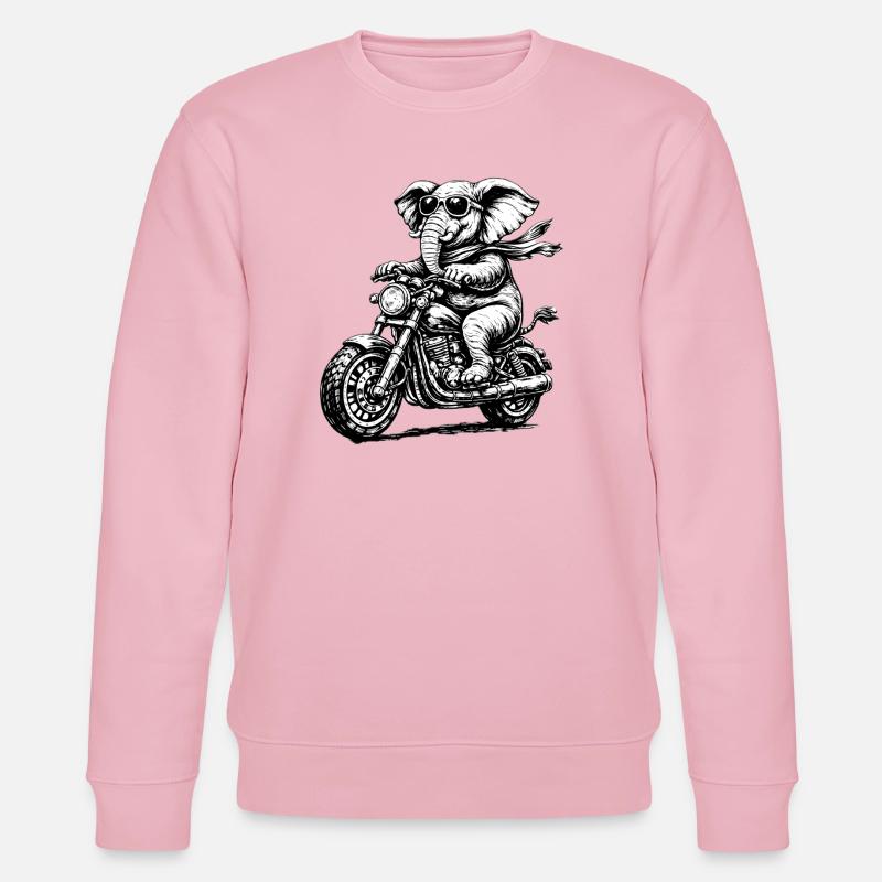 Éléphant sur moto avec style - Sweat bio CHANGER Stanley/Stella Unisexe - rose pâle