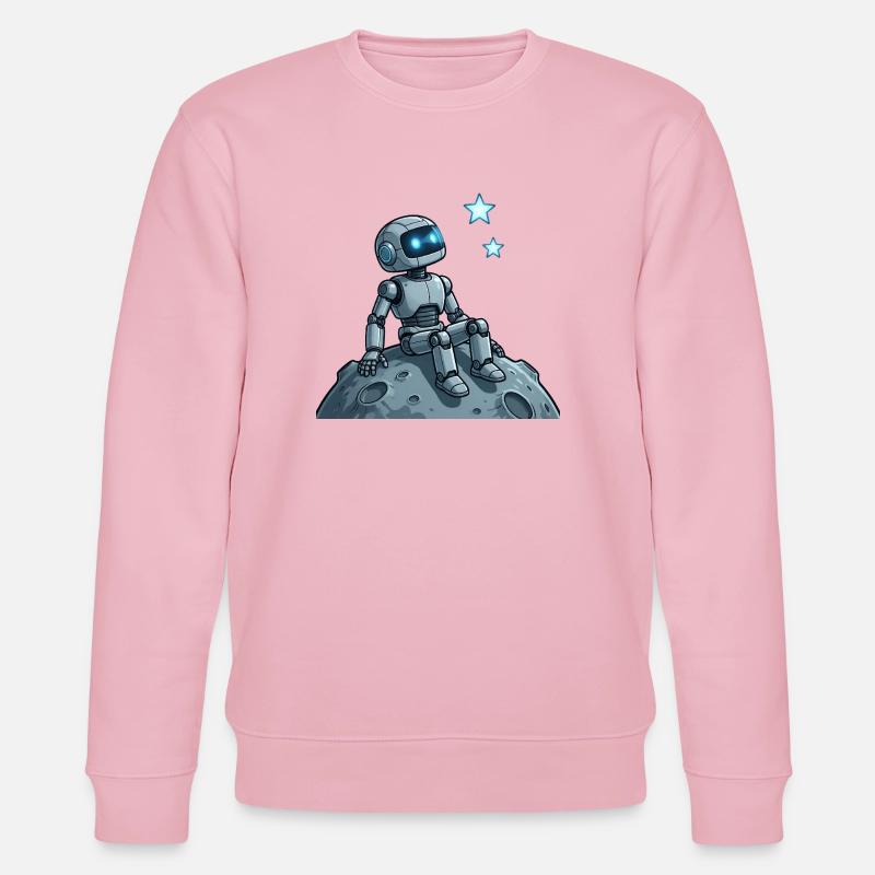 9 Der nachdenkliche Roboter - Stanley/Stella Unisex Bio-Sweatshirt CHANGER  - Hellrosa