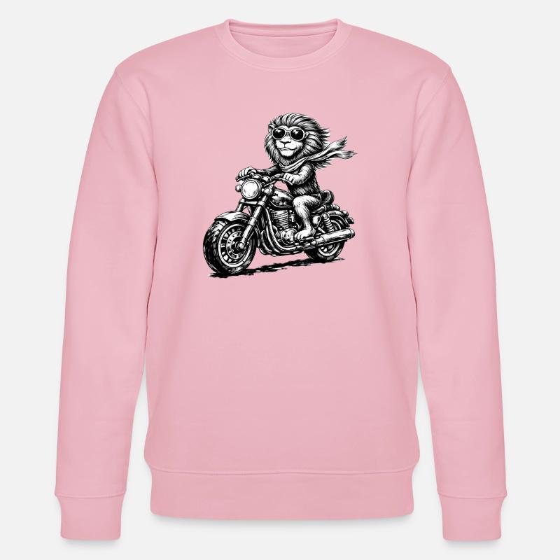 Singe sur écharpe de moto - Sweat bio CHANGER Stanley/Stella Unisexe - rose pâle