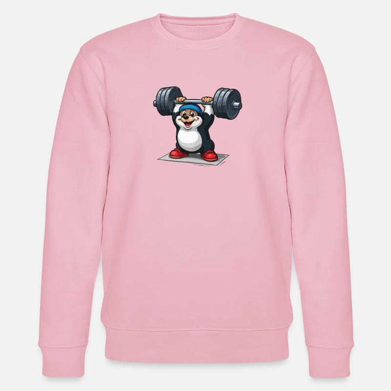 Maulwurf beim Gewichtheben - Stanley/Stella Unisex Bio-Sweatshirt CHANGER  - Hellrosa
