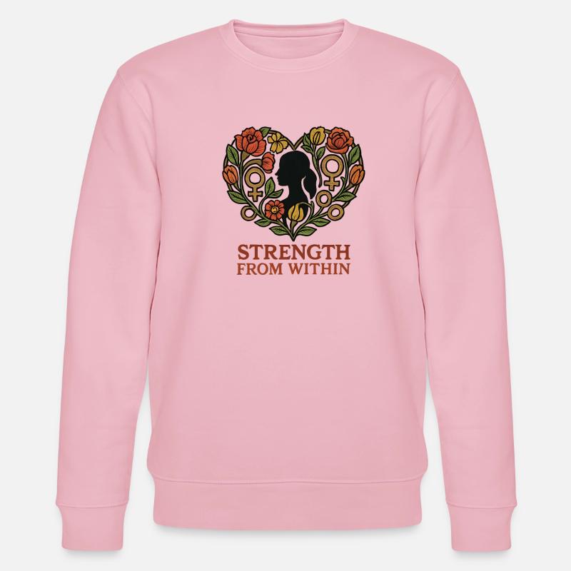 Strength From Inside Blossom Heart - Stanley/Stella CHANGER Unisex Organic Sweatshirt - cotton pink