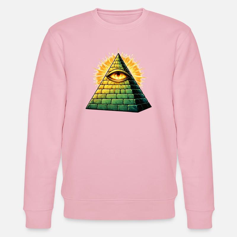 Pyramide des Illuminati - Sweat bio CHANGER Stanley/Stella Unisexe - rose pâle