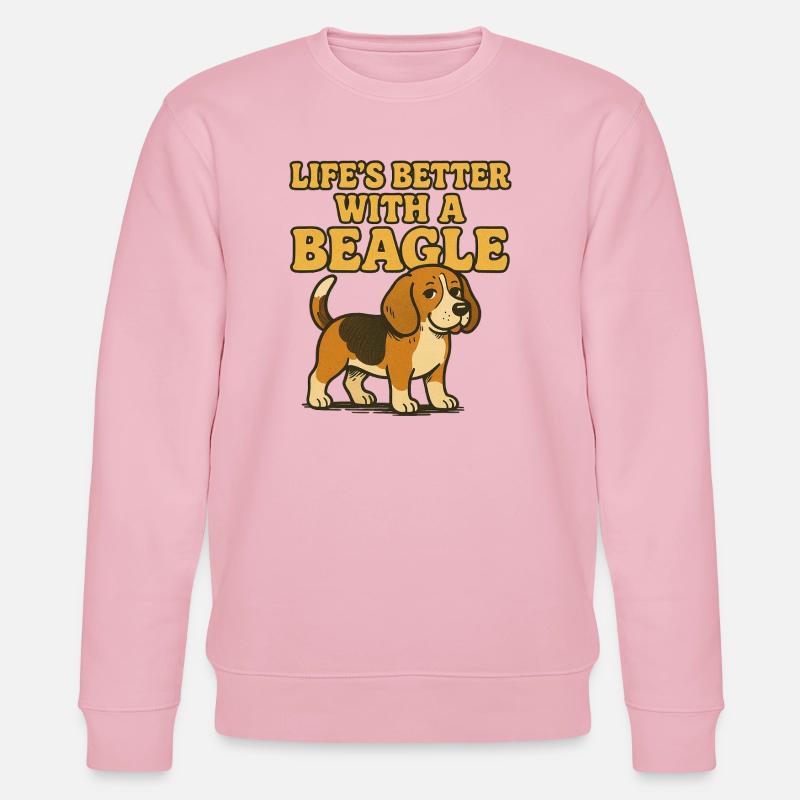 Beagle Life Better With A Beagle - Stanley/Stella CHANGER Unisex Organic Sweatshirt - cotton pink