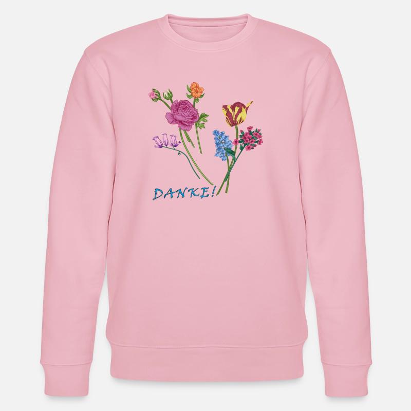 Danke mit einem Blumenstrauß  - Stanley/Stella Unisex Bio-Sweatshirt CHANGER  - Hellrosa