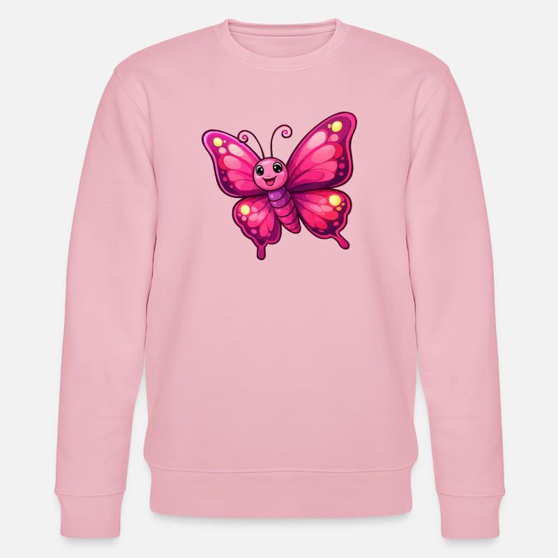 Kuscheliger Pinker Schmetterling - Stanley/Stella Unisex Bio-Sweatshirt CHANGER  - Hellrosa