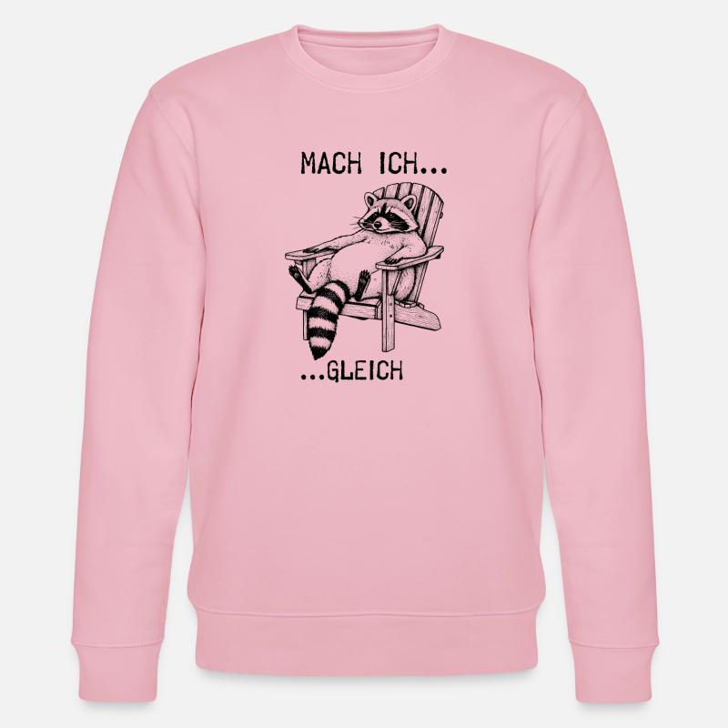 Mach ich... gleich... Waschbär - Stanley/Stella Unisex Bio-Sweatshirt CHANGER  - Hellrosa