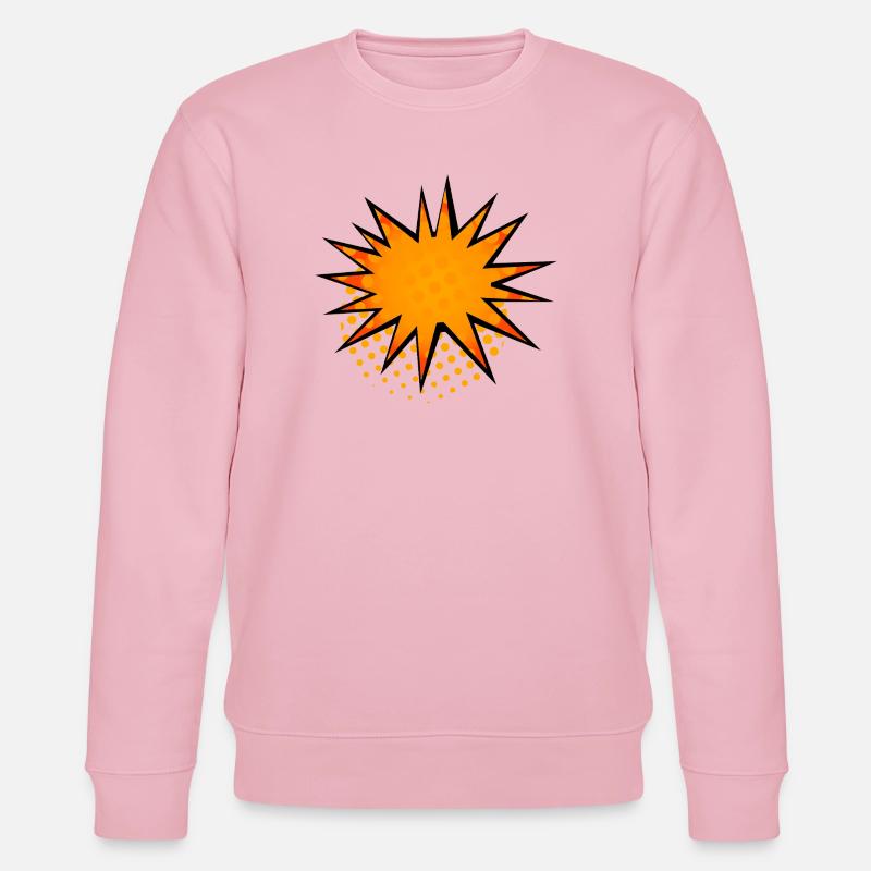 Halbton-Comic Starburst-Rand - Stanley/Stella Unisex Bio-Sweatshirt CHANGER  - Hellrosa