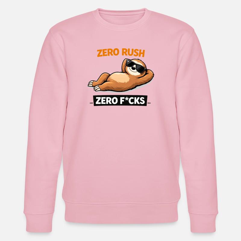 Zero Rush Sloth Chill Slogan - Sweat bio CHANGER Stanley/Stella Unisexe - rose pâle