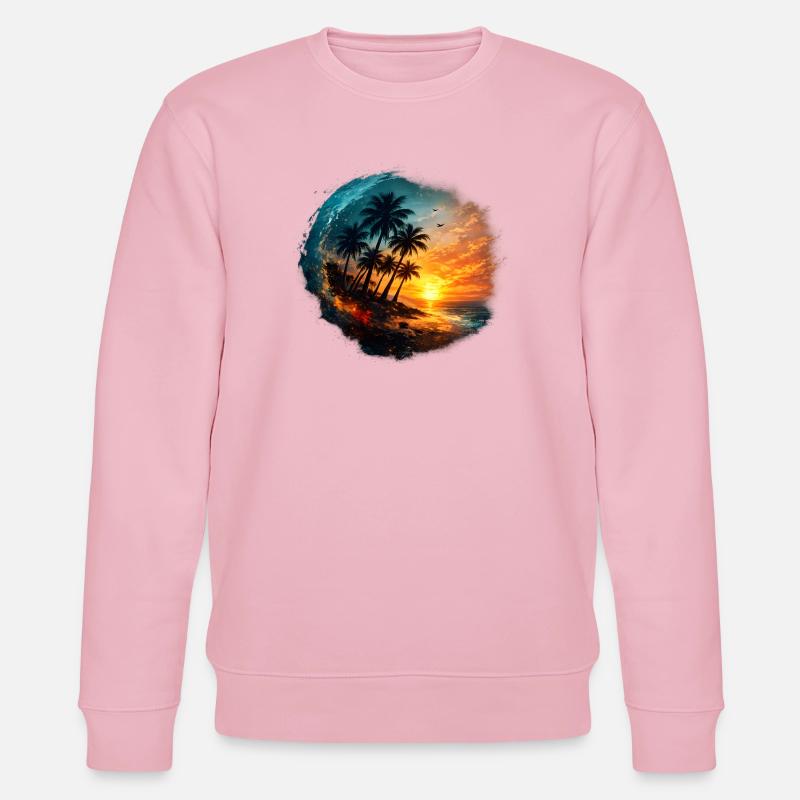 Sunset Palm Beach - Stanley/Stella Unisex Bio-Sweatshirt CHANGER  - Hellrosa