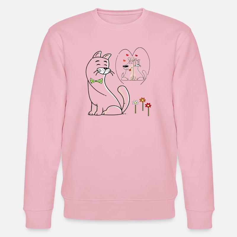 verliebte Katze - Stanley/Stella Unisex Bio-Sweatshirt CHANGER  - Hellrosa