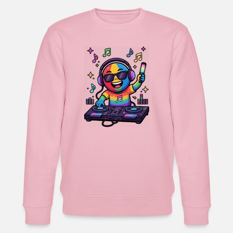 Rainbow DJ Emoticon - Stanley/Stella Unisex Bio-Sweatshirt CHANGER  - Hellrosa