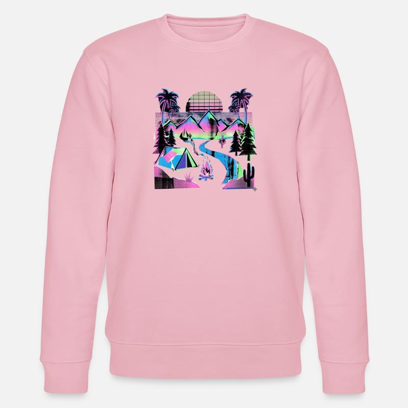 Retro Wave Camper - Stanley/Stella Unisex Bio-Sweatshirt CHANGER  - Hellrosa