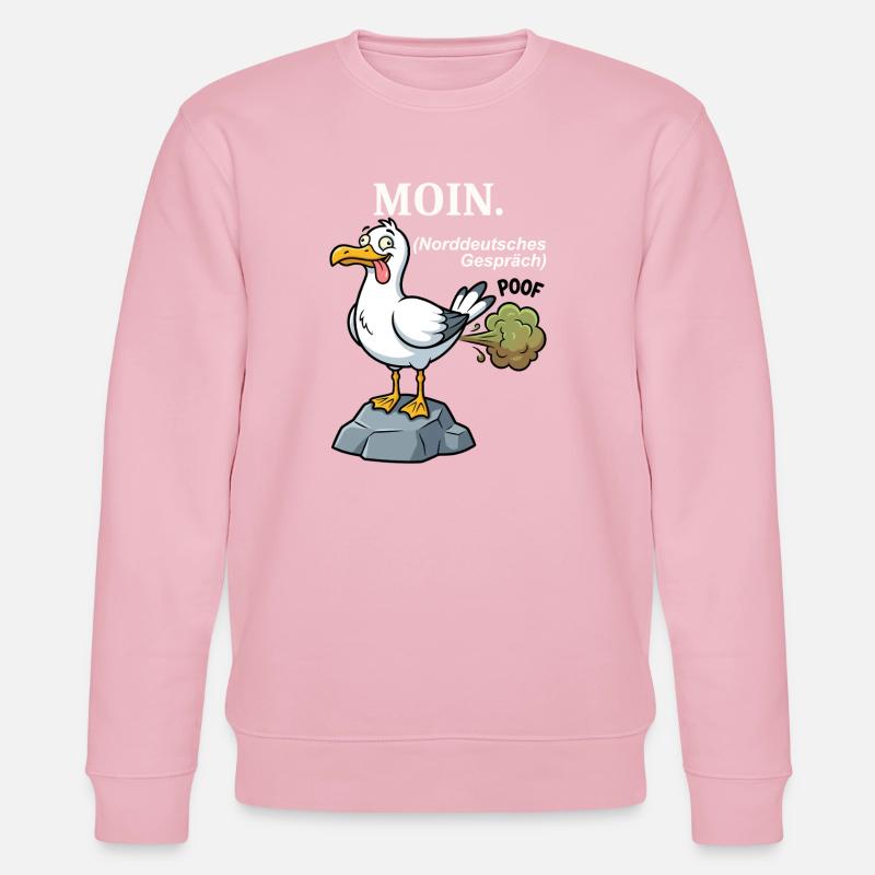 Norddeutscher Humor Spruch: MOIN - Stanley/Stella Unisex Bio-Sweatshirt CHANGER  - Hellrosa