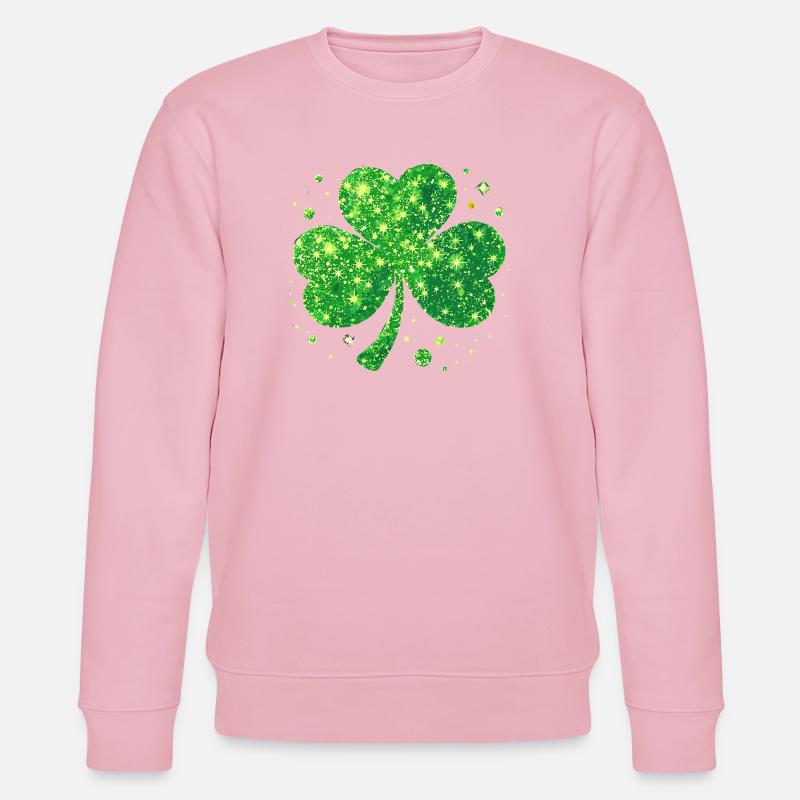 Fête de la Saint-Patrick Trèfle Lucky - Sweat bio CHANGER Stanley/Stella Unisexe - rose pâle