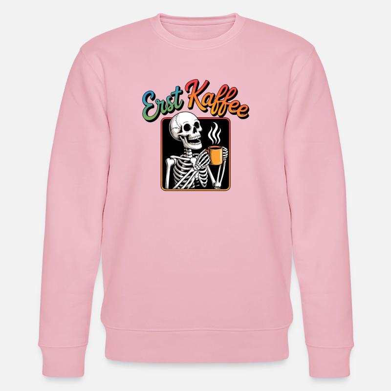 Erst Kaffee Skelett - Stanley/Stella Unisex Bio-Sweatshirt CHANGER  - Hellrosa