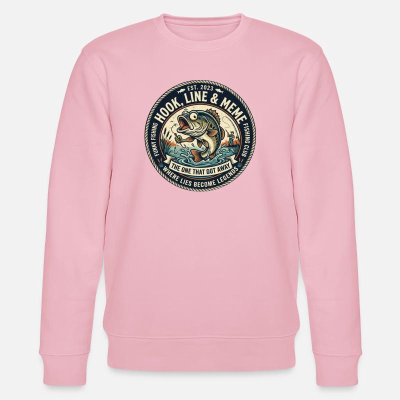 Ligne & Hook Legends Patch, pêche amusante - Sweat bio CHANGER Stanley/Stella Unisexe - rose pâle