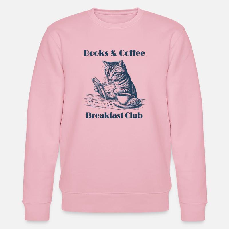 Books & Coffee Cat – Cozy Reader Design - Sweat bio CHANGER Stanley/Stella Unisexe - rose pâle