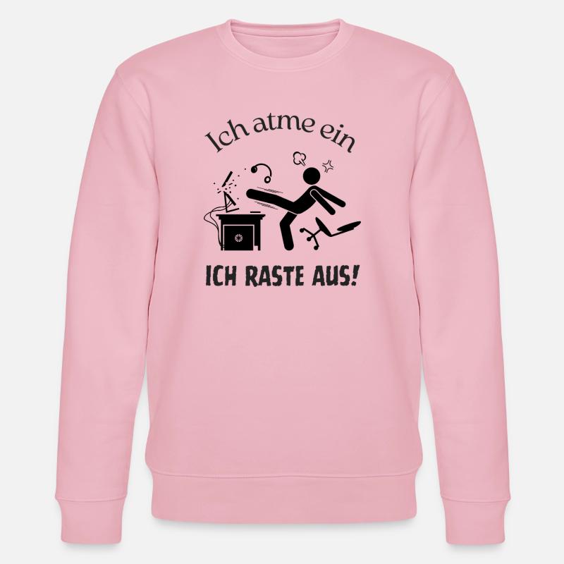 Frust im Büro - Keep calm - Stanley/Stella Unisex Bio-Sweatshirt CHANGER  - Hellrosa