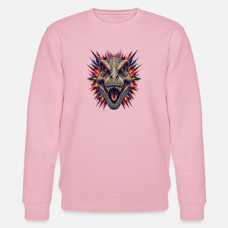 Dinoausbruch Kopfdesign - Stanley/Stella Unisex Bio-Sweatshirt CHANGER  - Hellrosa