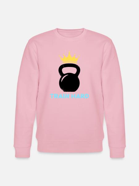 Kettlebell Crown Train Hard - Stanley/Stella CHANGER Unisex Organic Sweatshirt - cotton pink