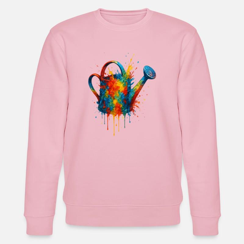 Aquarell-Gießkanne: Farbenfrohe Gartenarbeit - Stanley/Stella Unisex Bio-Sweatshirt CHANGER  - Hellrosa