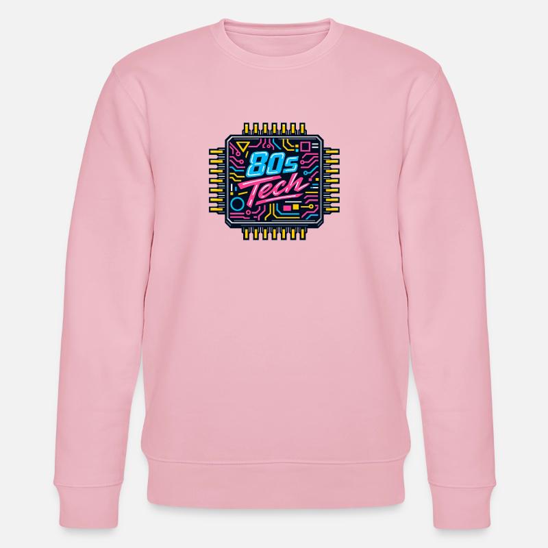 80er Tech Neon Chip - Stanley/Stella Unisex Bio-Sweatshirt CHANGER  - Hellrosa