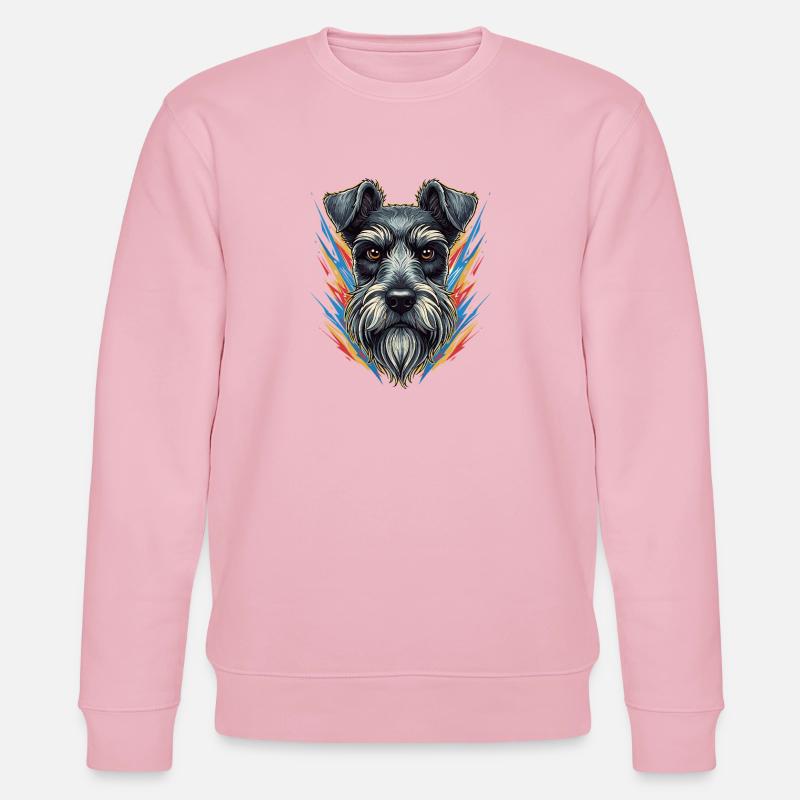 Farbexplosion Schnauzer Portrait - Stanley/Stella Unisex Bio-Sweatshirt CHANGER  - Hellrosa