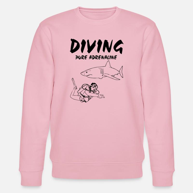 Plongée - Plongée - Plongée - Requin - Sweat bio CHANGER Stanley/Stella Unisexe - rose pâle