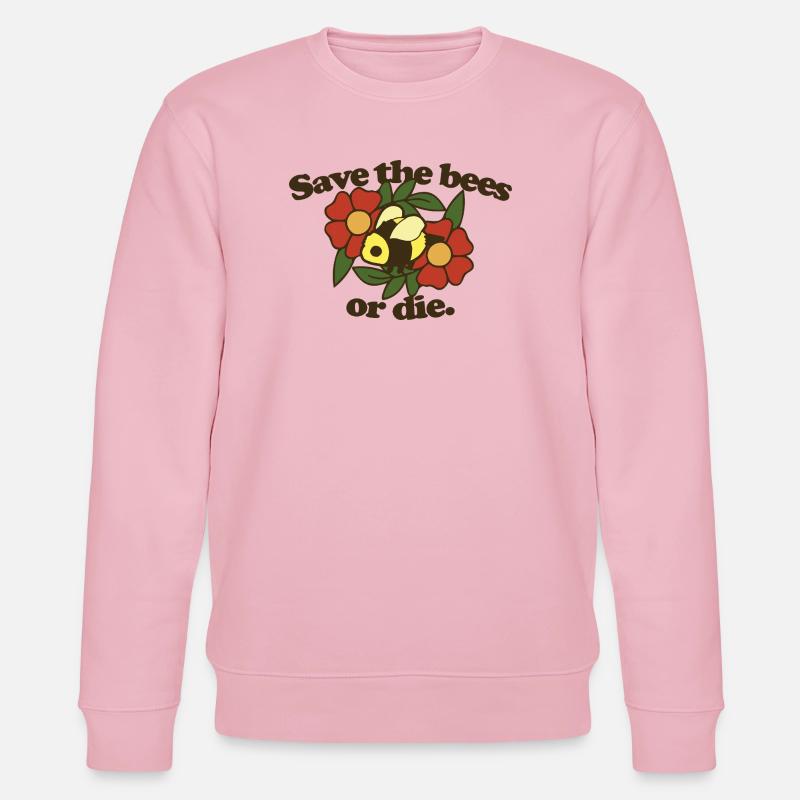 Rette die Bienen oder stirb - Stanley/Stella Unisex Bio-Sweatshirt CHANGER  - Hellrosa