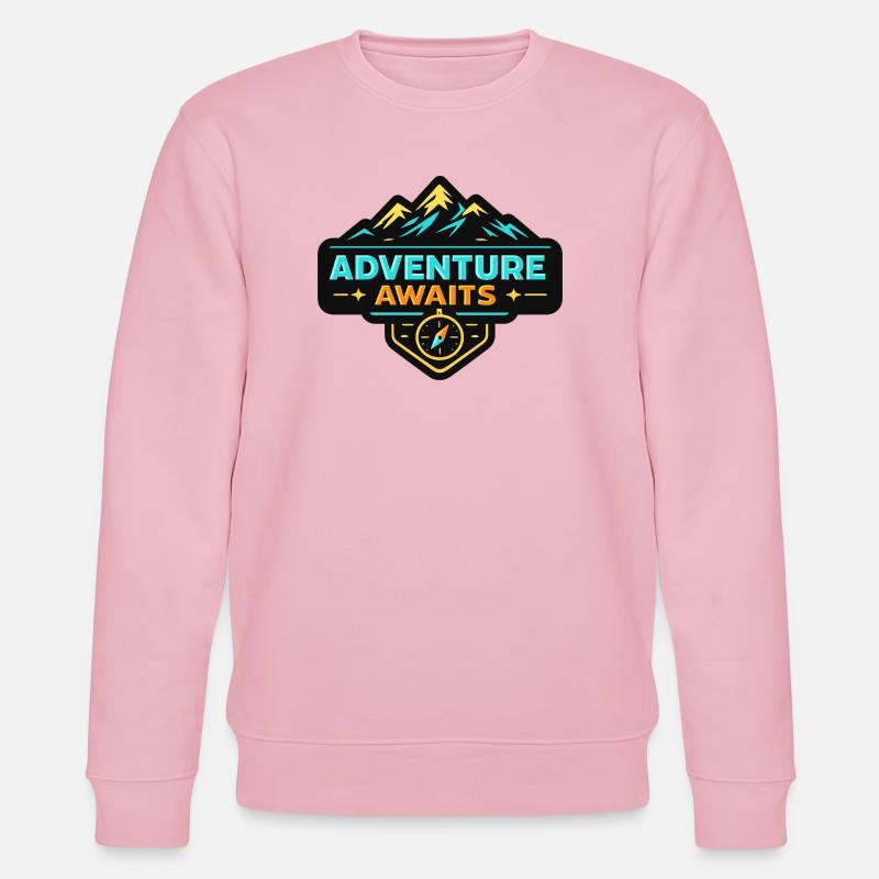 Abenteuer wartet Berglandschaft Kompass - Stanley/Stella Unisex Bio-Sweatshirt CHANGER  - Hellrosa